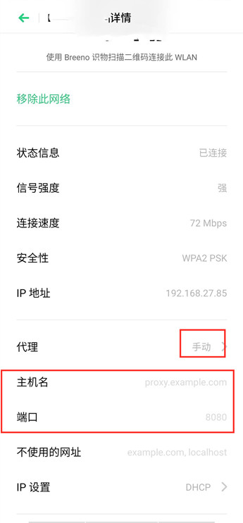 填写代理服务器地址